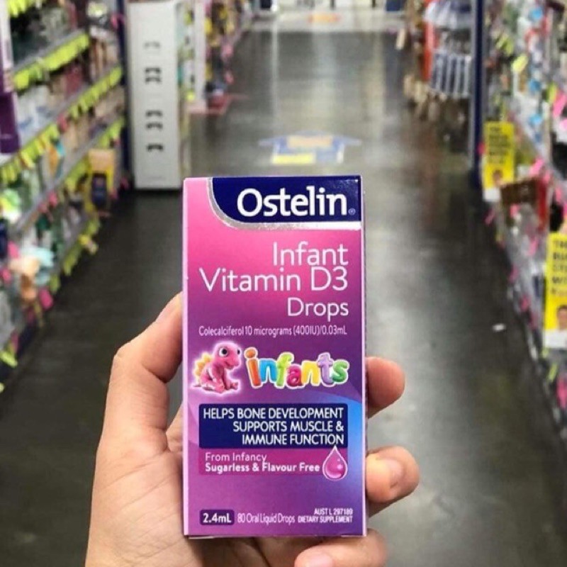 Ostelin D3 Drop 2,4ml( 0m+) &amp; 20ml( 6m+) bổ sung vitamin D3 cho bé sơ sinh từ 0 tháng tuổi