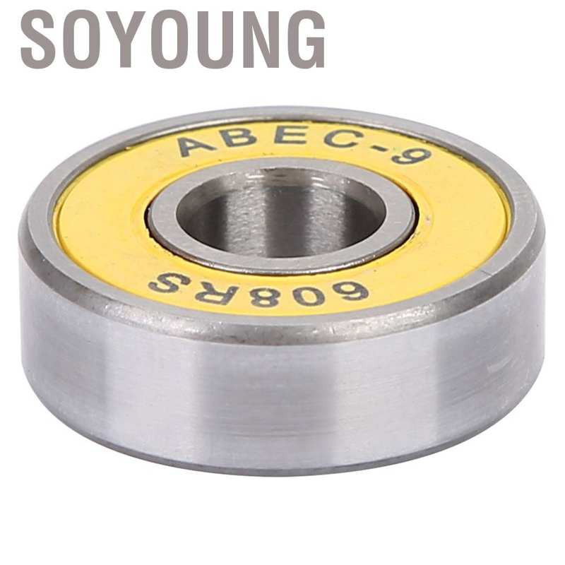 Soyoung Skateboard Bearings Pack of 8 Slime ABEC-7/9 608RS Scooter Ball Kit