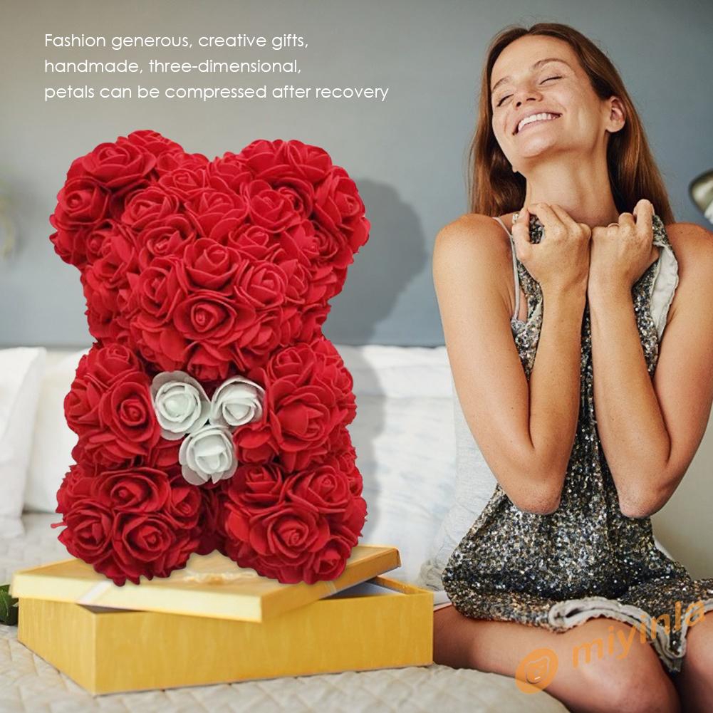 Hoa sáp tạo hình chú gấu thích hợp làm quà valentine/sinh nhật