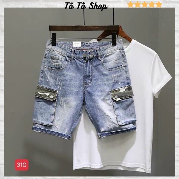 Quần Short Jean Nam mẫu mới ❤️FREESHIP❤️ Quần sort bò nam đẹp chất denim co giãn phối túi hộp Tô Tồ Shop - QSJNM310