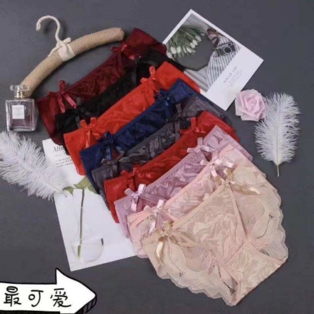 QUẦN LÓT NỮ REN SU LỤA PHỐI NƠ QUYẾN RŨ MS021# | BigBuy360 - bigbuy360.vn