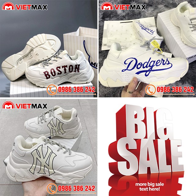 Giày Thể Thao Boston , Dodgers , NY Trắng Kem Hàng Đẹp