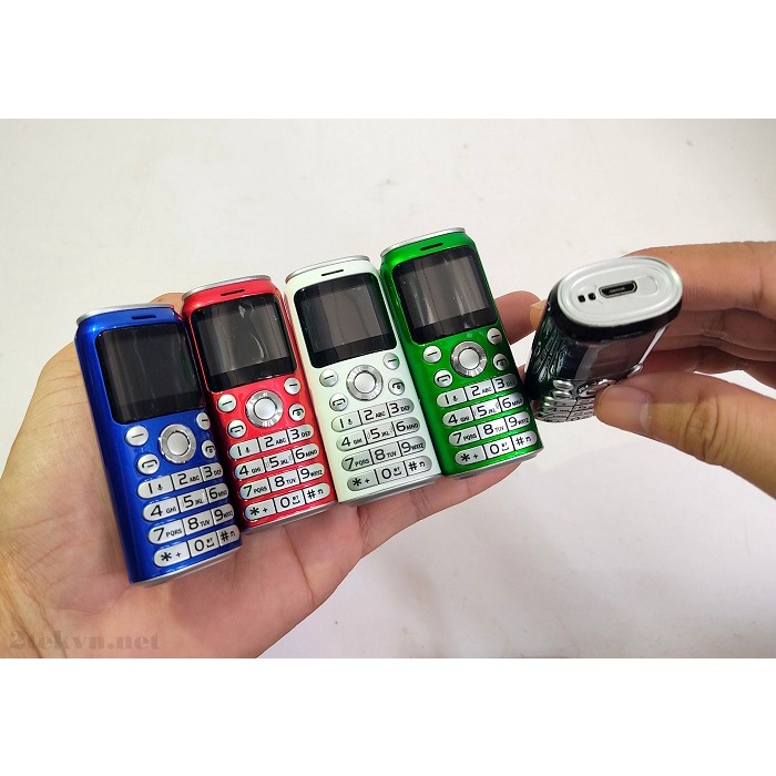Điện thoại độc mini siêu nhỏ hình lon nước Coca Pepsi K8 hỗ trợ 2 sim nghe gọi