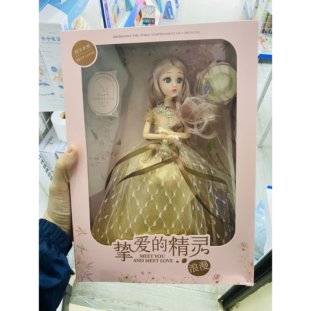 [ẢNH THẬT] Búp bê Cô dâu Có đèn nhạc Hộp quà tặng cho bé gái