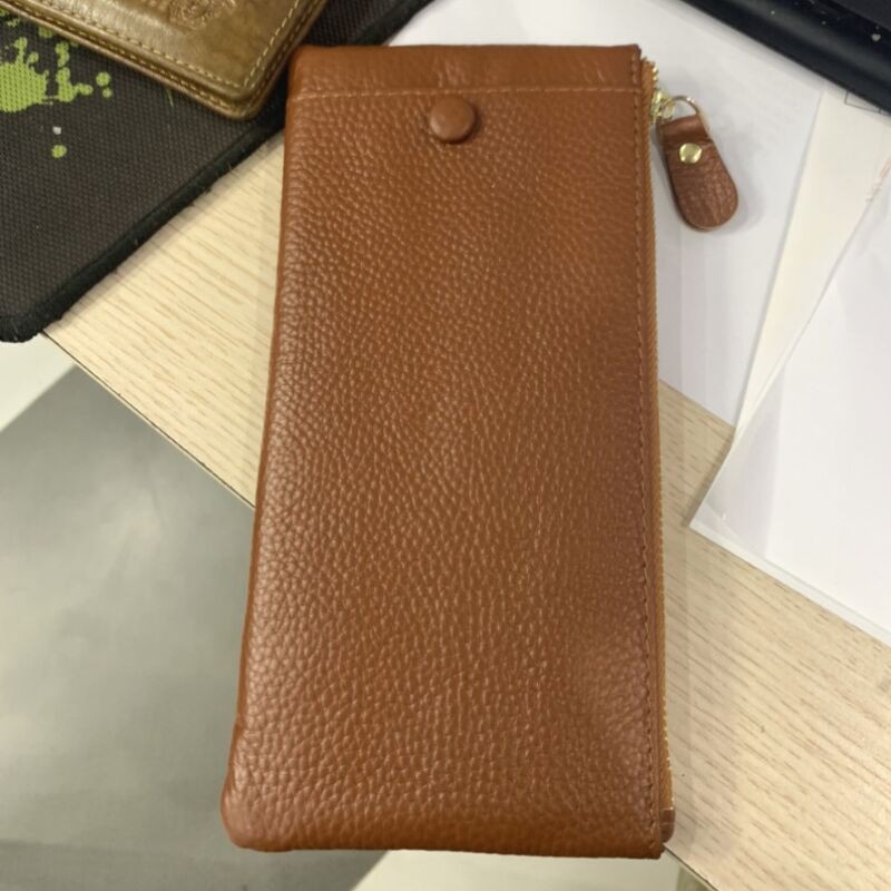 Ví da thời trang, Bóp ví dáng dài cho nam nữ, da bò cao cấp, nhiều ngăn, có ngăn để điện thoại POL001