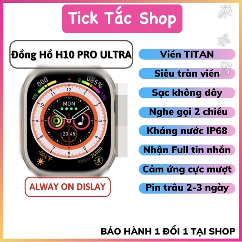 Đồng Hồ Thông Minh H10 Pro Ultra - Sr8 Ul.tra - Nghe Gọi,Nhận Tin Nhắn, Theo dõi sức khoẻ....
