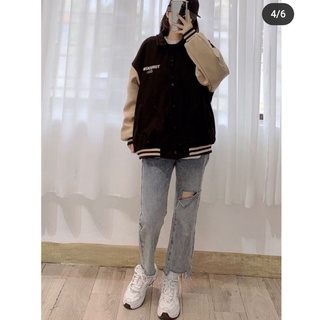 Áo bomber dạ trần bông (Ảnh thật)