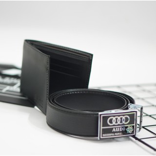 [Logo-Audi] Combo Bóp/Ví + Thắt lưng nam chất da cao cấp ( quà tặng nam giới )