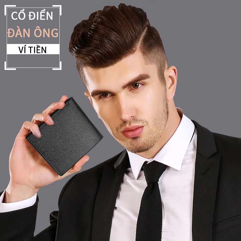 Ví nam da đẹp hàng hiệu thời trang cao cấp, Bóp da PU xịn nhiều ngăn đẳng cấp nam tính