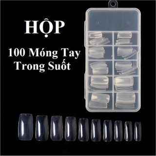 Móng tay giả trong suốt 100 cái/hộp