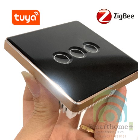 CÔNG TẮC ZIGBEE VIỀN KIM LOẠI NÚT BẤM LÕM HÌNH VUÔNG APP TUYA SHP-ZLEU