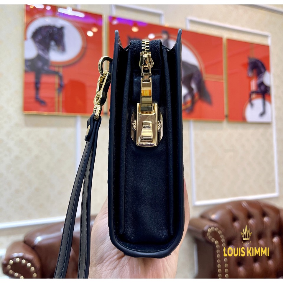 Ví cầm tay - Clutch khoá số bảo mật da bê cao cấp LV - 03