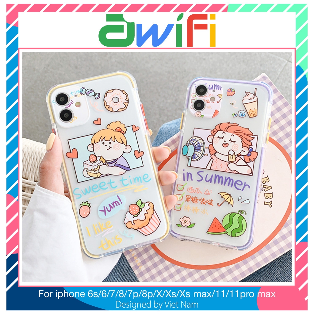 Ốp iphone - Ốp lưng Summer and sweet trong 4 góc 6s/6splus/7/8/7plus/8plus/x/xs/xsmax/11/11promax - Awifi Case V2-4