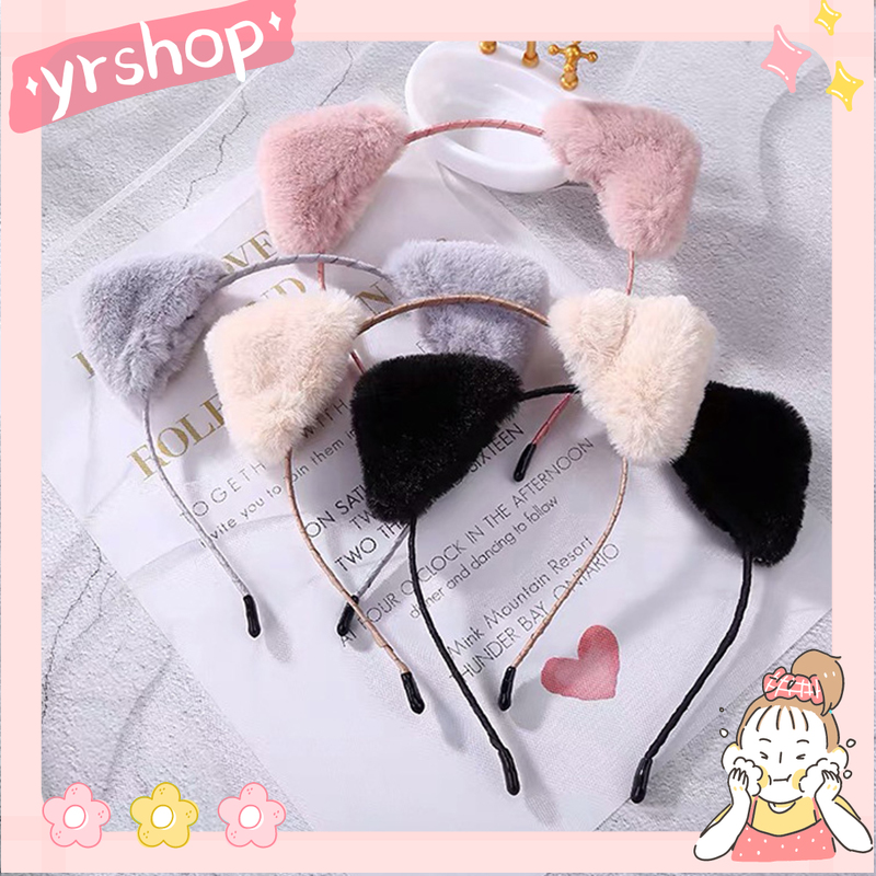 Cài Tóc Trang Trí Hình Tai Mèo Vải Lông Mềm Mại Dễ Thương
