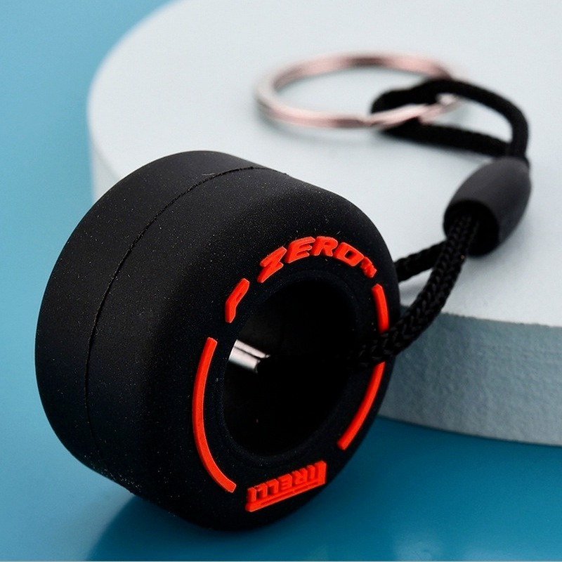 Móc Khóa Cao Su Hình Lốp Xe Sáng Tạo F1