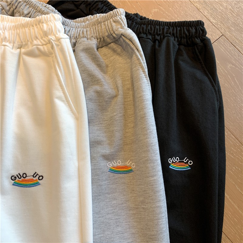 Quần jogger nữ lưng cao GUO-UO chất nỉ da cá phong cách hè thu 2021