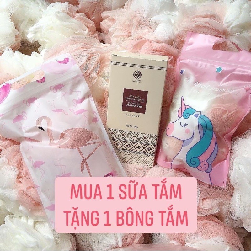 Bông Tắm Tạo Bọt Siêu Mềm Mịn + Túi Zip đẹp