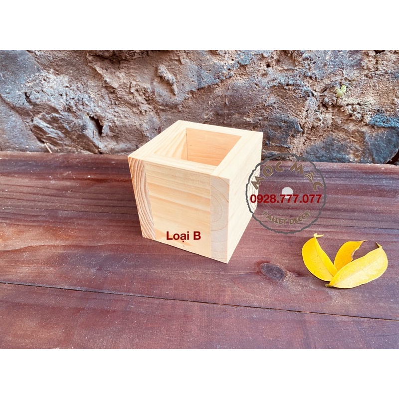 Hộp gỗ cắm hoa, trồng sen đá, để đồ trang trí