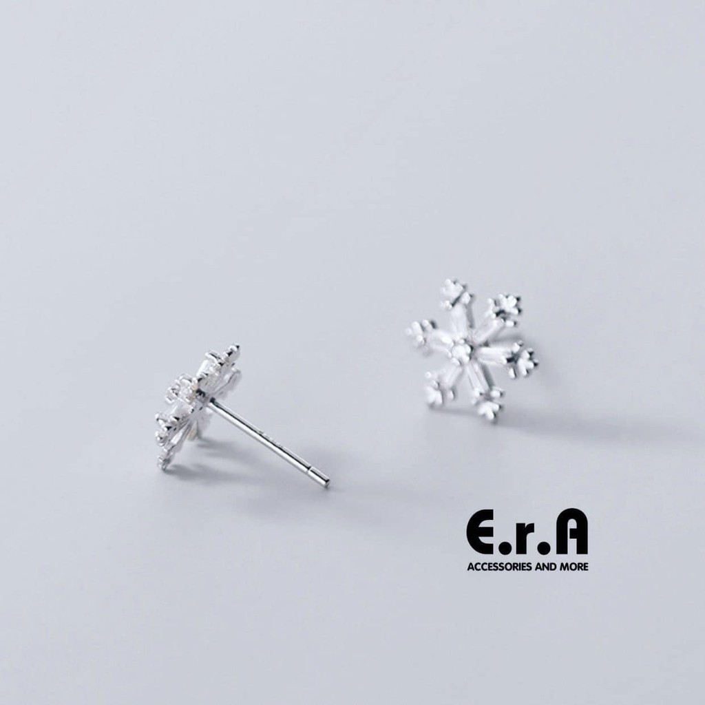 Bông Tai Nữ Bạc 925 Cao Cấp ERASHOP 077278 - Bông Tuyết Đá Sang Chảnh (mẫu 3) Đơn Giản, Đeo Hằng Ngày &amp; Đi Chơi, Rẻ Đẹp