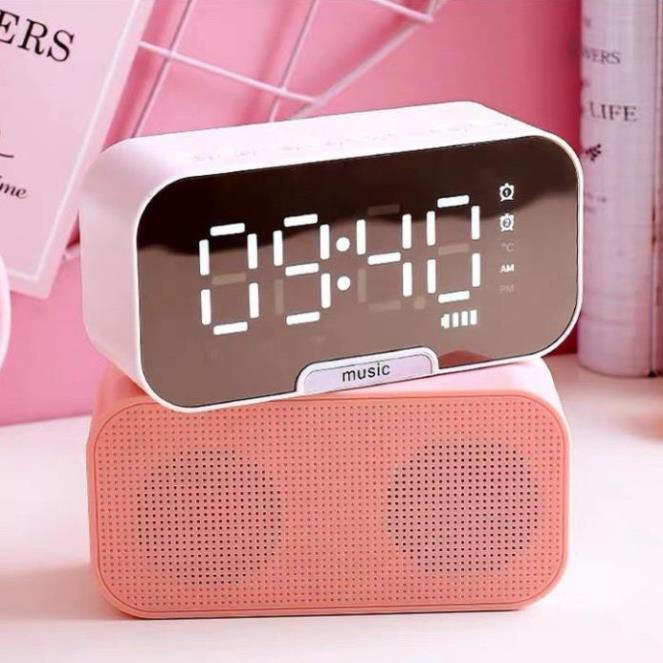 Loa bluetooth kiêm đồng hồ báo thức G10 màn hình tráng gương tích hợp đài fm cổng thẻ nhớ và usb