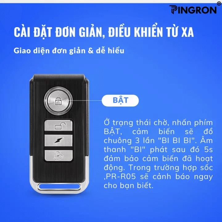 Máy báo động cảm biến rung chống trộm xe máy có chức năng tìm xe trong bải PR-R05- Bảo hành 12 tháng