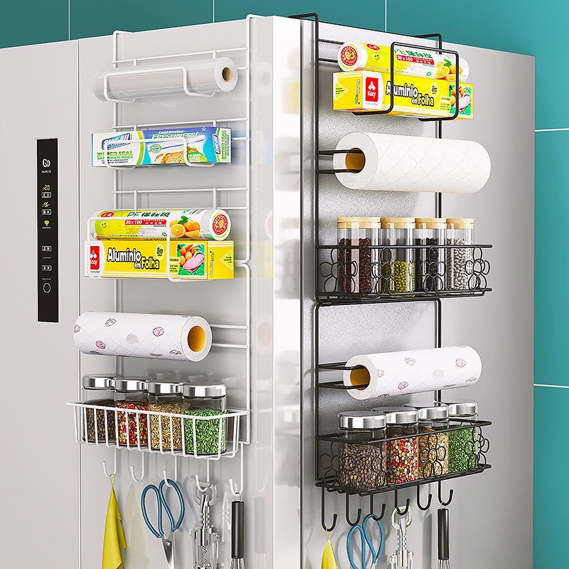 Kệ để đồ, giá treo đồ đa năng cạnh tủ lạnh tiện dụng