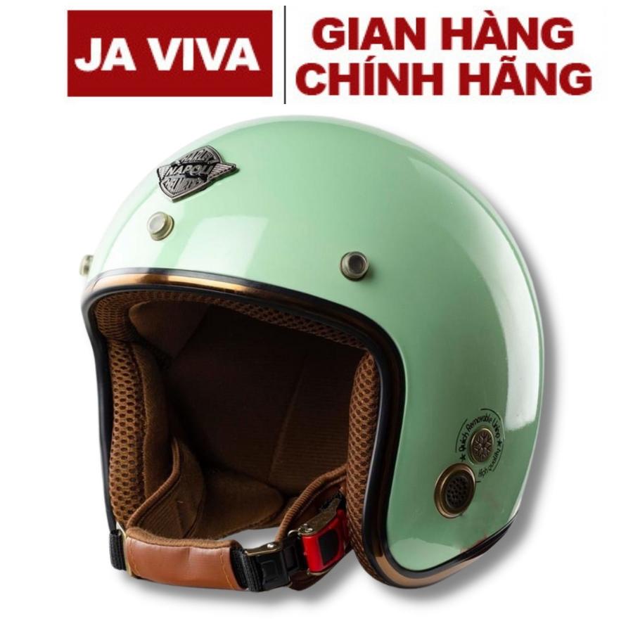 Mũ bảo hiểm phượt 3/4 Napoli, không kính, lót màu, dáng basic cao cấp cho nam nữ