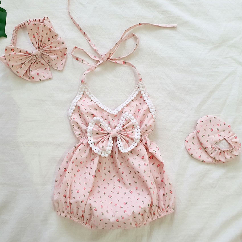 Set Váy Đầm Yếm Màu Hồng Hoa Nhí Cho Bé Gái Từ 4-30 kg Thích hợp đi chơi đi tiệc, Quà tặng Thôi nôi MG77