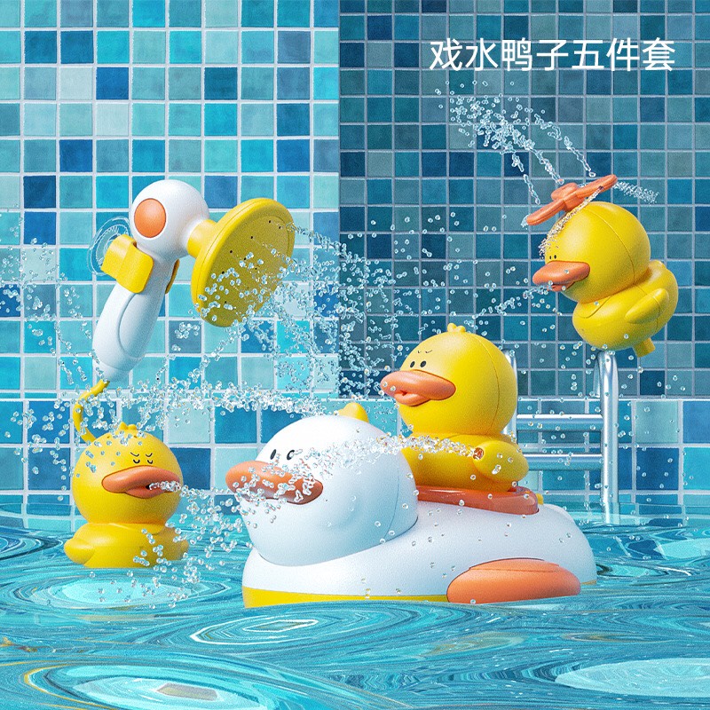 Bộ Đồ Chơi Nhà Tắm Con Vịt Có Vòi Hoa Sen Phun Nước Cho Bé