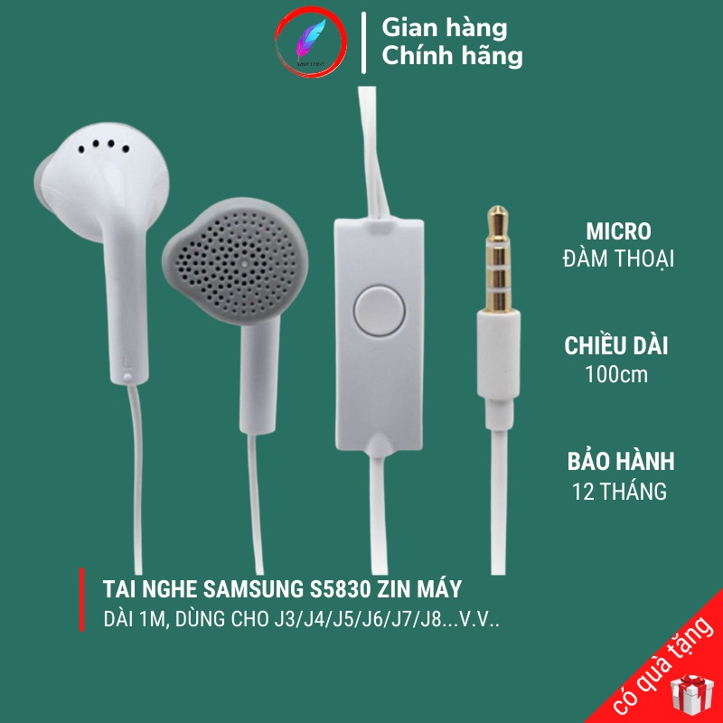 Tai Nghe Samsung Zin Theo Máy Chính Hãng Jack 3.5mm Tích Hợp Micro Bảo Hành 12 Tháng