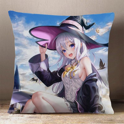 Gối IN HÌNH Majo no Tabitabi Hành trình của Elaina anime chibi gồm cả vỏ và ruột chất đẹp tiện lợi