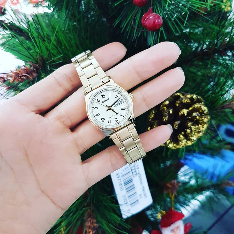 Đồng Hồ Nữ Casio LTP-V006G-9BUDF Chính Hãng - Dây Mạ Vàng