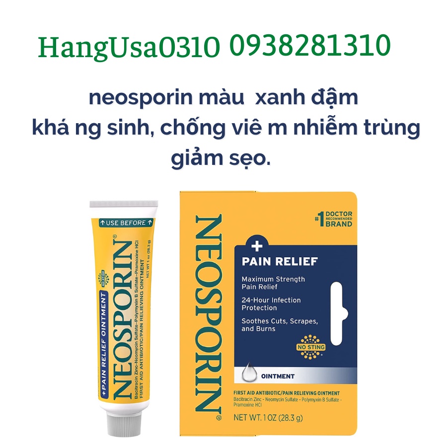 Kem mỡ khá ng sinh ,giảm sẹo ,hỗ trợ làm lành vết thương bỏng Neosporin Original Ointment