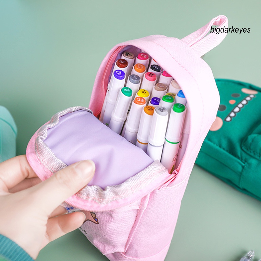 Nyt- Túi Đựng Bút Bằng Vải Canvas Họa Tiết Phi Hành Gia Khủng Long Tên Lửa Hoạt Hình