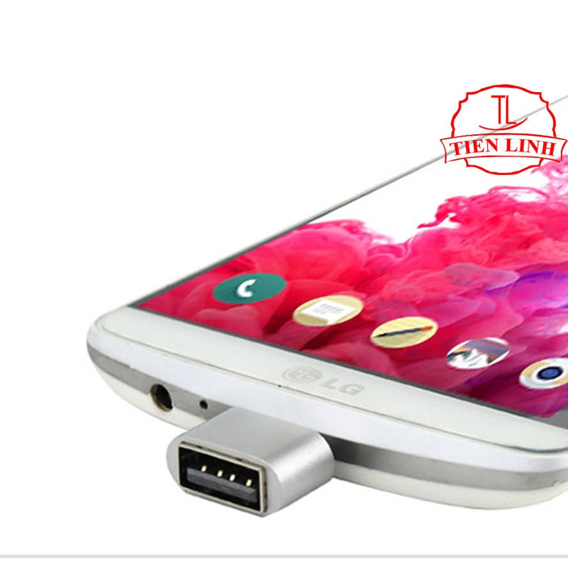 [Mã ELORDER5 giảm 10k đơn 20k] Đầu chuyển USB 2.0 sang Micro USB loaị OTG dùng cho SMARTPHONE và Bao Da Bàn Phím (Đen)