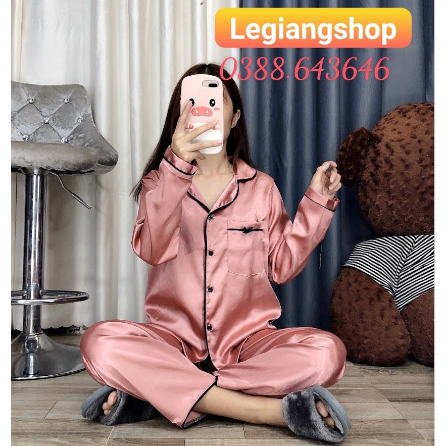 Đồ bộ mặc nhà phi lụa nơ
