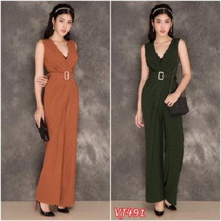 Jump cổ V phối ren kèm belt