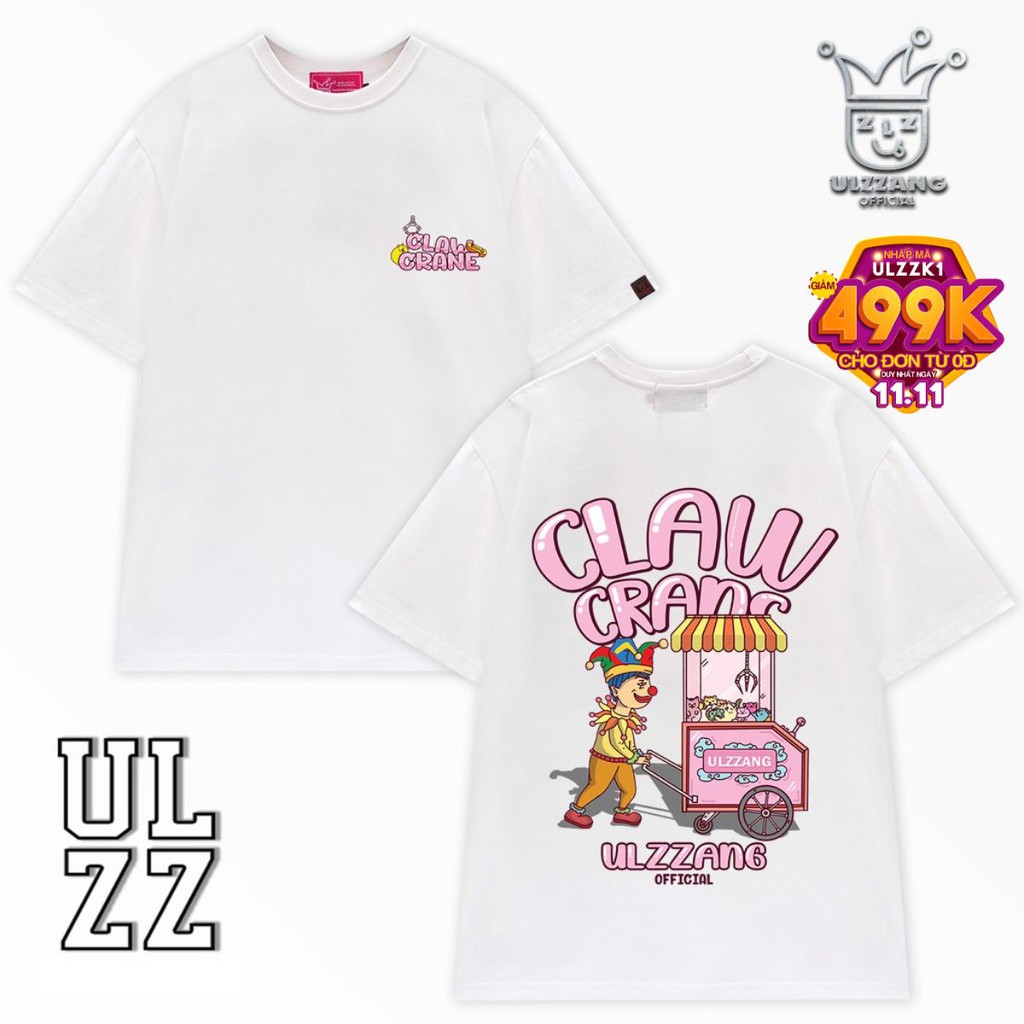 Áo phông unisex local brand ULZZ ulzzang claw crane form dáng rộng tay lỡ U-15