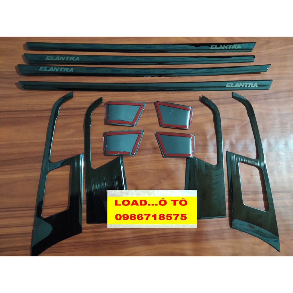Elantra, Bộ Ốp Trang Trí Tay Trong Elantra 2016-2021 Mẫu Vân titan Xước