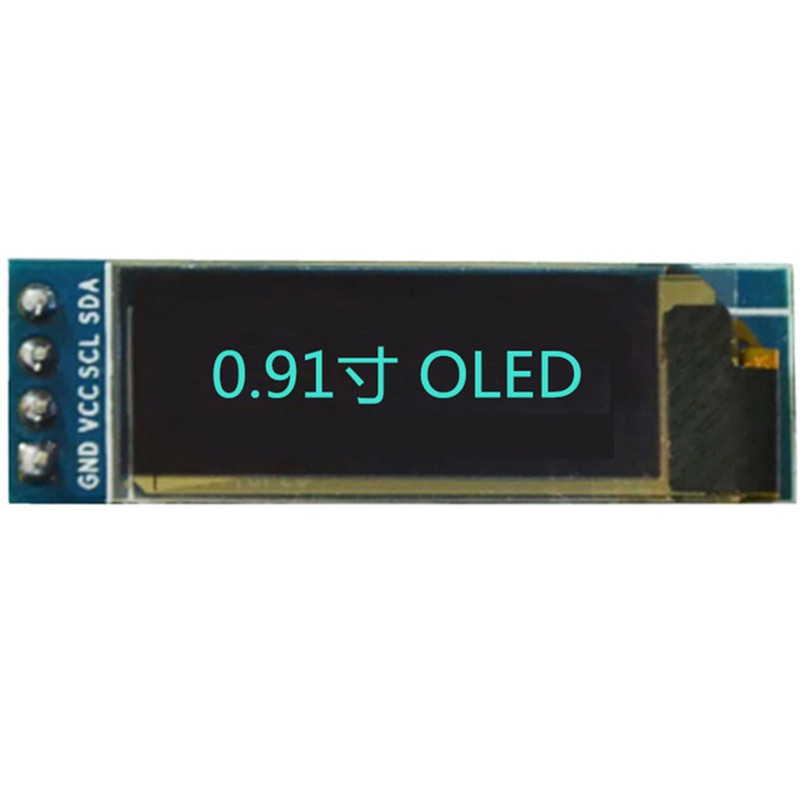 1 Mô Đun Hiển Thị Màn Hình OLED 0.91in IIC 0.91in OLED Trắng / Xanh Dương OLED 128X32 LCD LED SSD1306