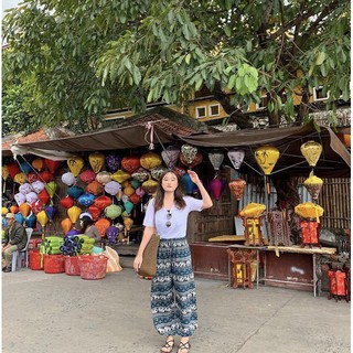 Quần lanh dài alibaba thổ cẩm from rộng, loại đẹp
