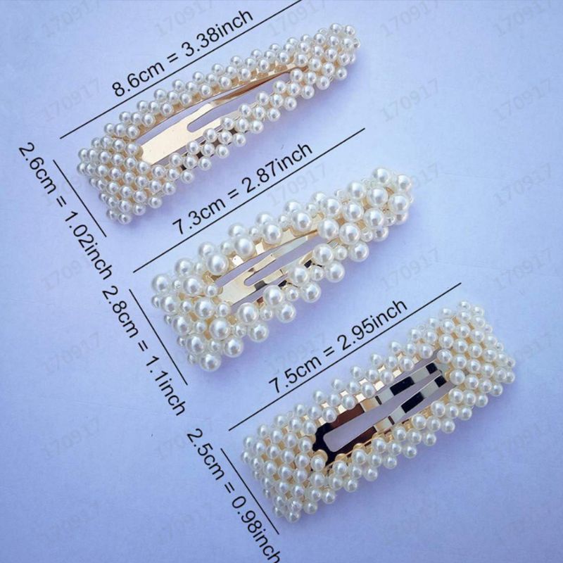 Set 3 Kẹp Tóc Kim Loại Phong Cách Hàn Quốc Sang Trọng Cho Nữ