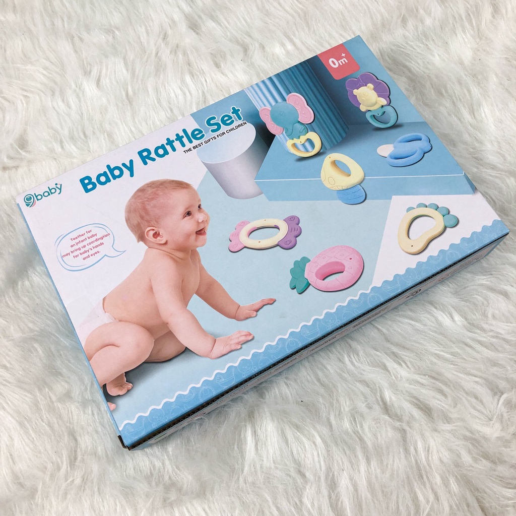 [ẢNH THẬT + VIDEO] Set 7 món đồ chơi xúc xắc gặm nướu 9Baby