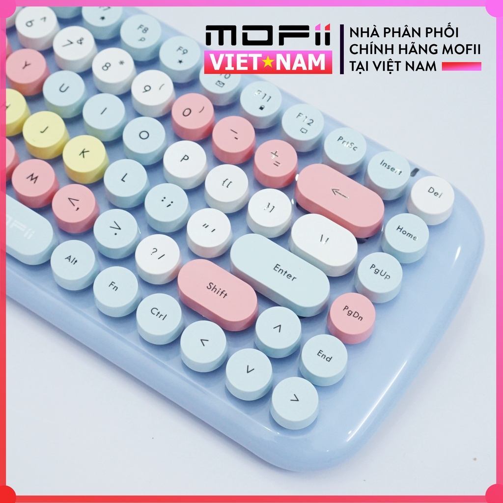 Combo bàn phím và chuột không dây Mofii Candy Mixed chính hãng màu xanh tím