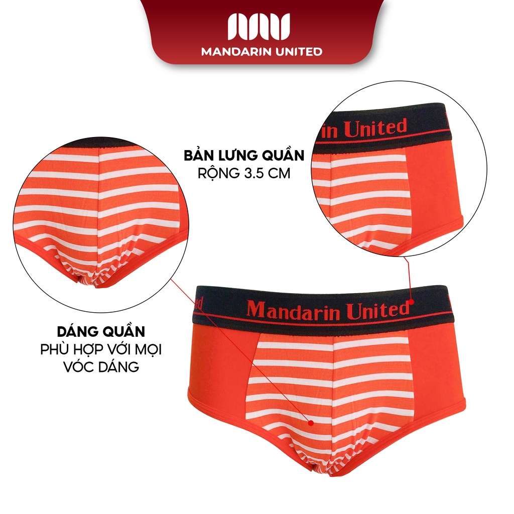 Quần lót nam MANDARIN UNITED sịp tam giác phối kẻ vải cotton thấm hút tốt - MUCTG001