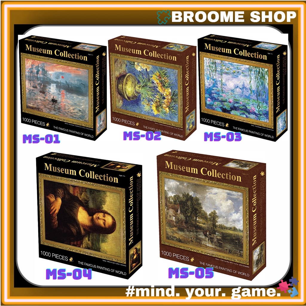 Tranh Ghép Xếp Hình 1000 Mảnh DIY Jigsaw Puzzle Màu Đẹp Sắc Nét Miếng Dày RandomCut 70x50 Mona Lisa Museum Collection