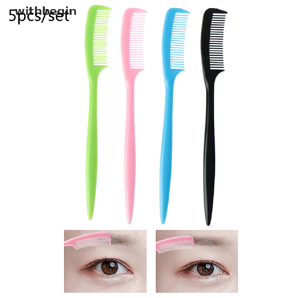 Set 5 Lược Nhựa Chải Lông Mi / Lông Mày Uốn Cong