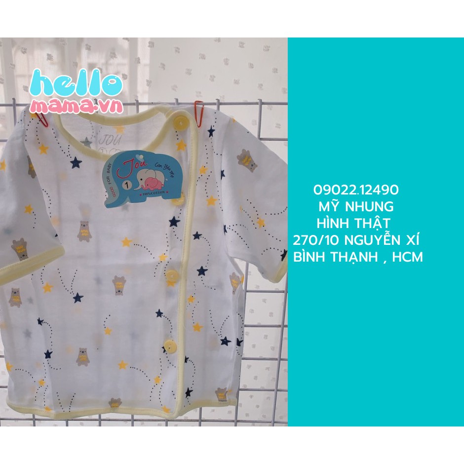 Áo bác sĩ dài tay Jou cho bé 100% cotton mềm mại, thấm hút mồ hôi cực tốt