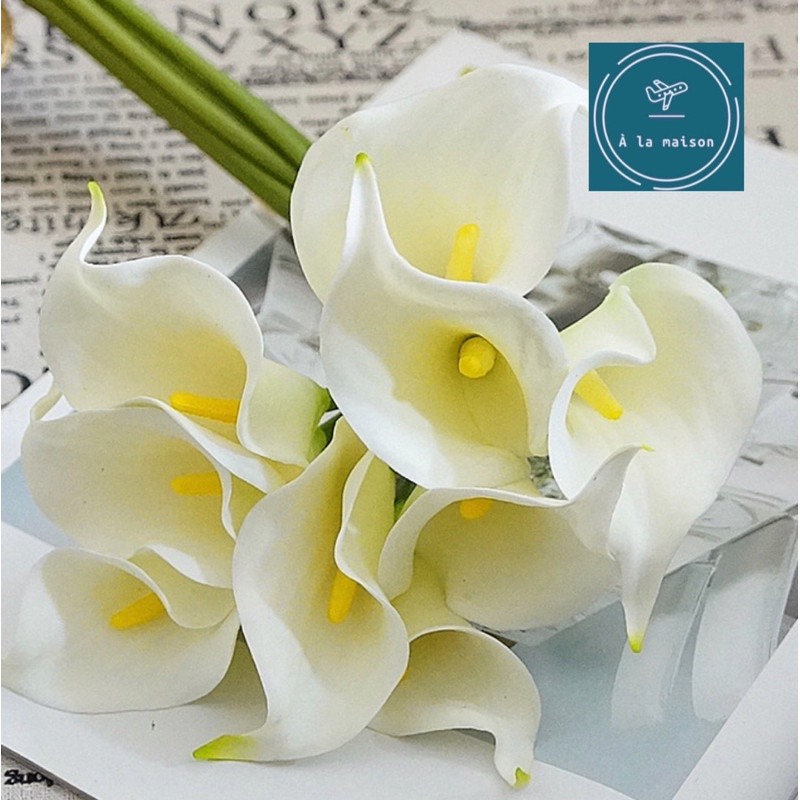 Cành hoa Calla lily loại 1 cao 33cm đẹp sang trọng, bằng PU, hoa cô dâu, hoa cưới, hoa decor trang trí