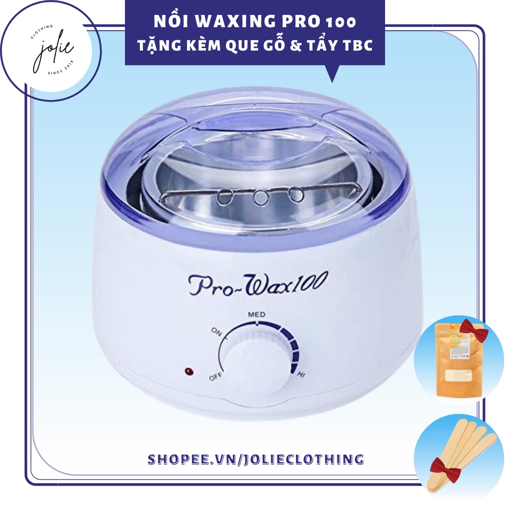 Nồi nấu sáp wax lông nóng tan chảy Pro Wax 100 tặng kèm que wax lông